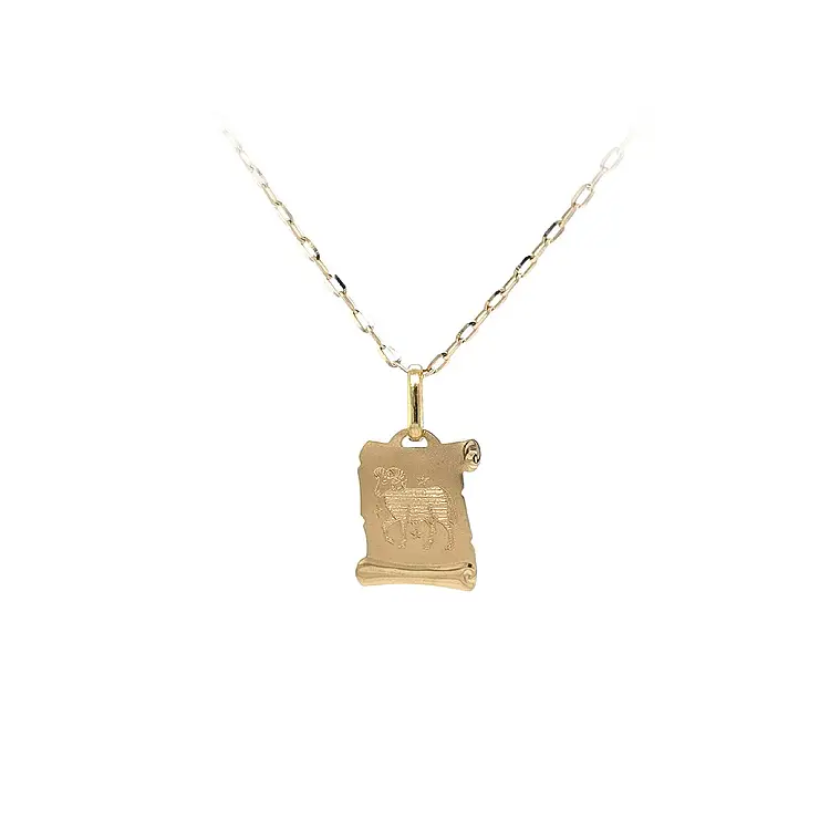 Золотая подвеска Знак Овна