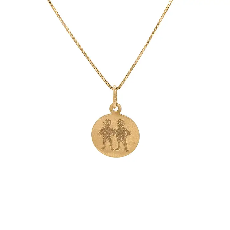 Золотая подвеска Знак близнецов