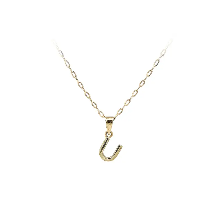 Золотая подвеска Буква U