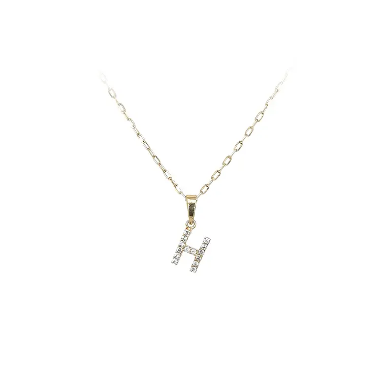 Золотая подвеска Буква H
