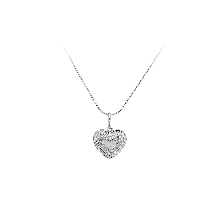 Кулон Сердце из белого золота