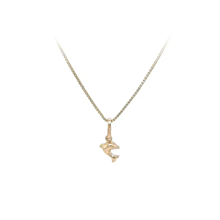 Золотой кулон с дельфином