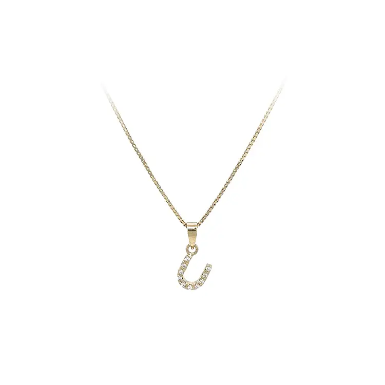 Золотая подвеска Буква U