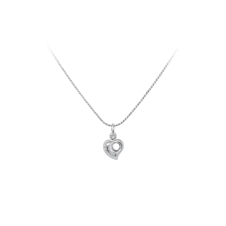 Кулон Сердце из белого золота