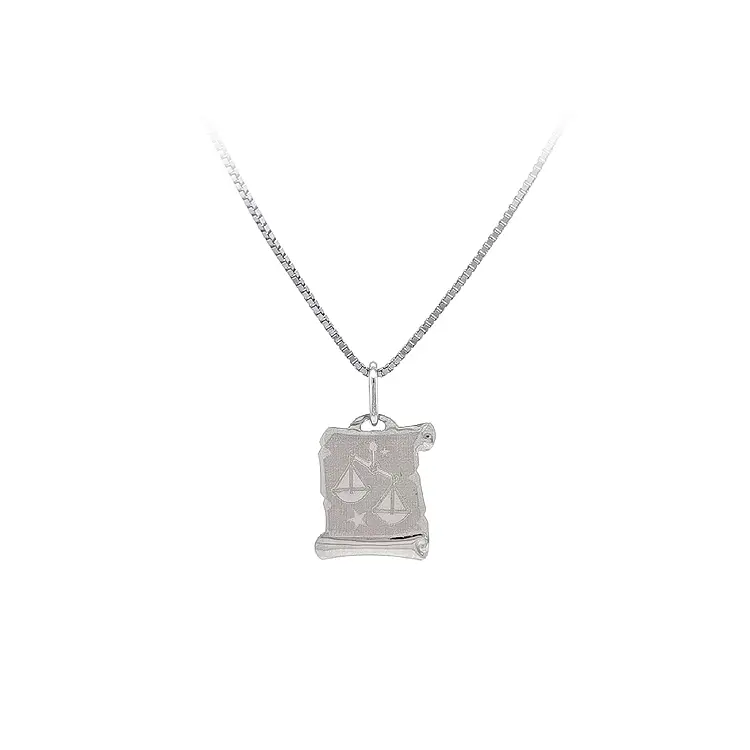 Подвеска Знак Весов из белого золота