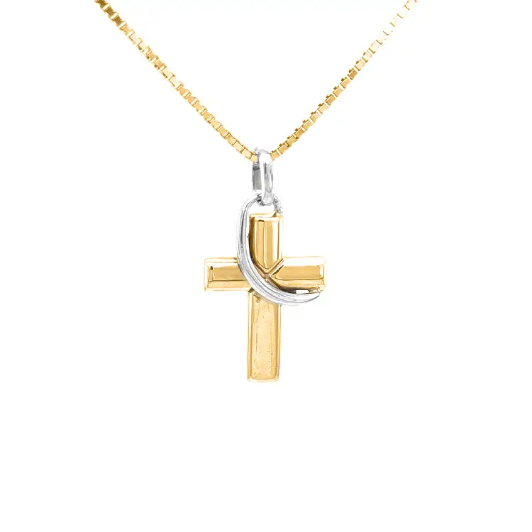 Золотой крест из комбинированного золота