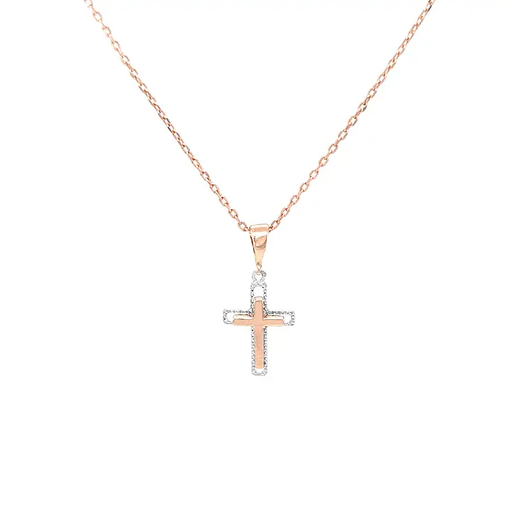 Золотой крест из комбинированного золота