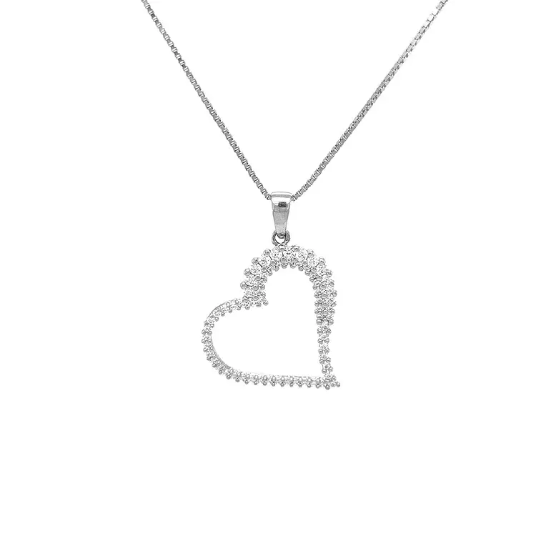 Золотая подвеска Сердце с цирконами