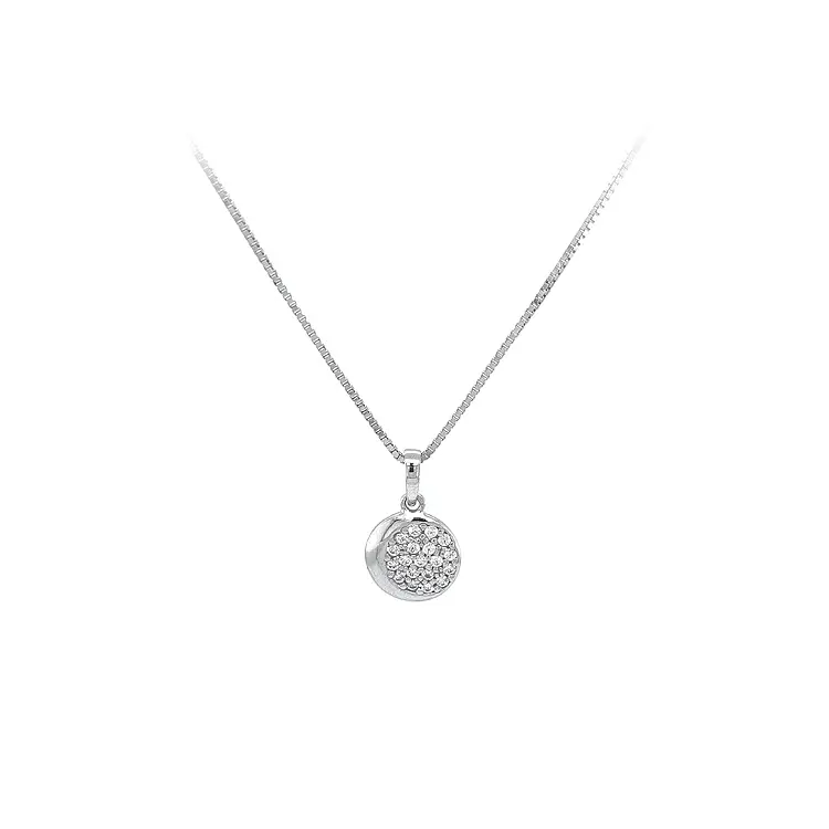 Подвеска из белого золота с цирконами