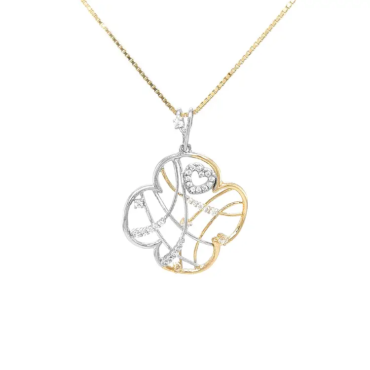 Золотая подвеска с цирконами