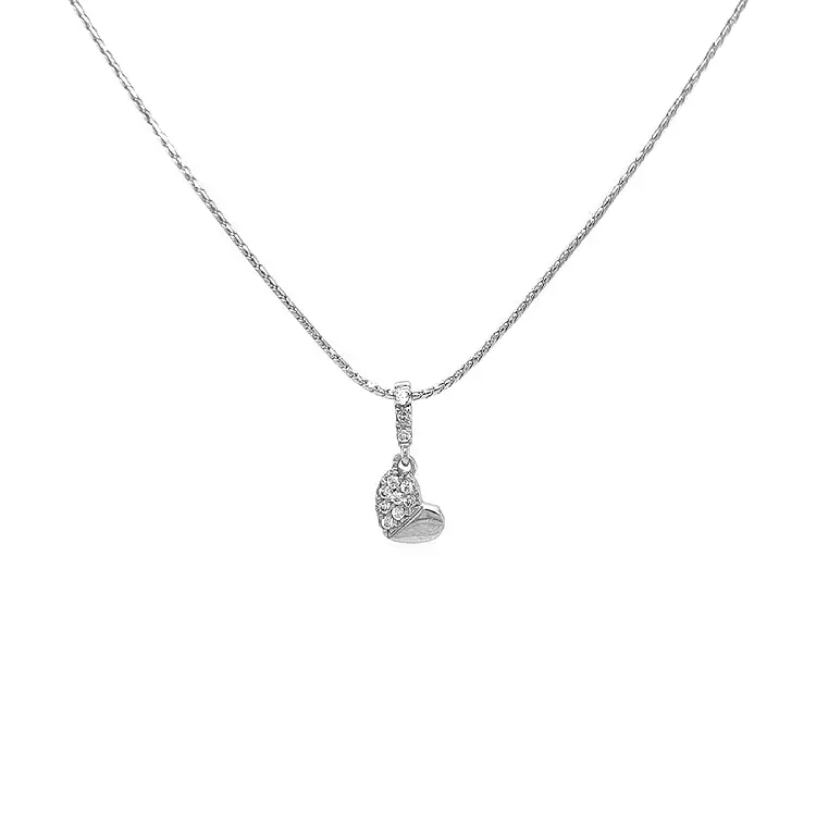 Золотая подвеска Сердце с цирконами