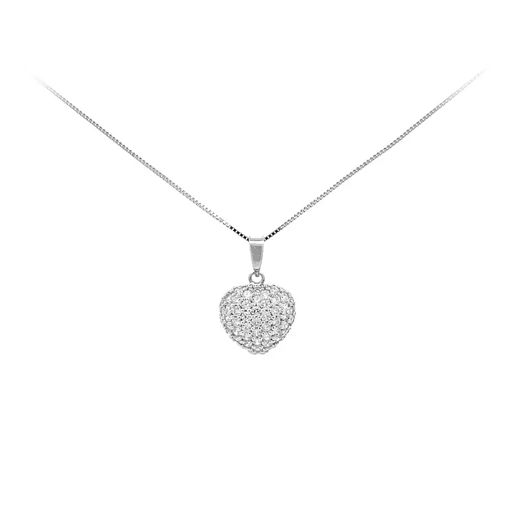 Золотая подвеска Сердце с цирконами