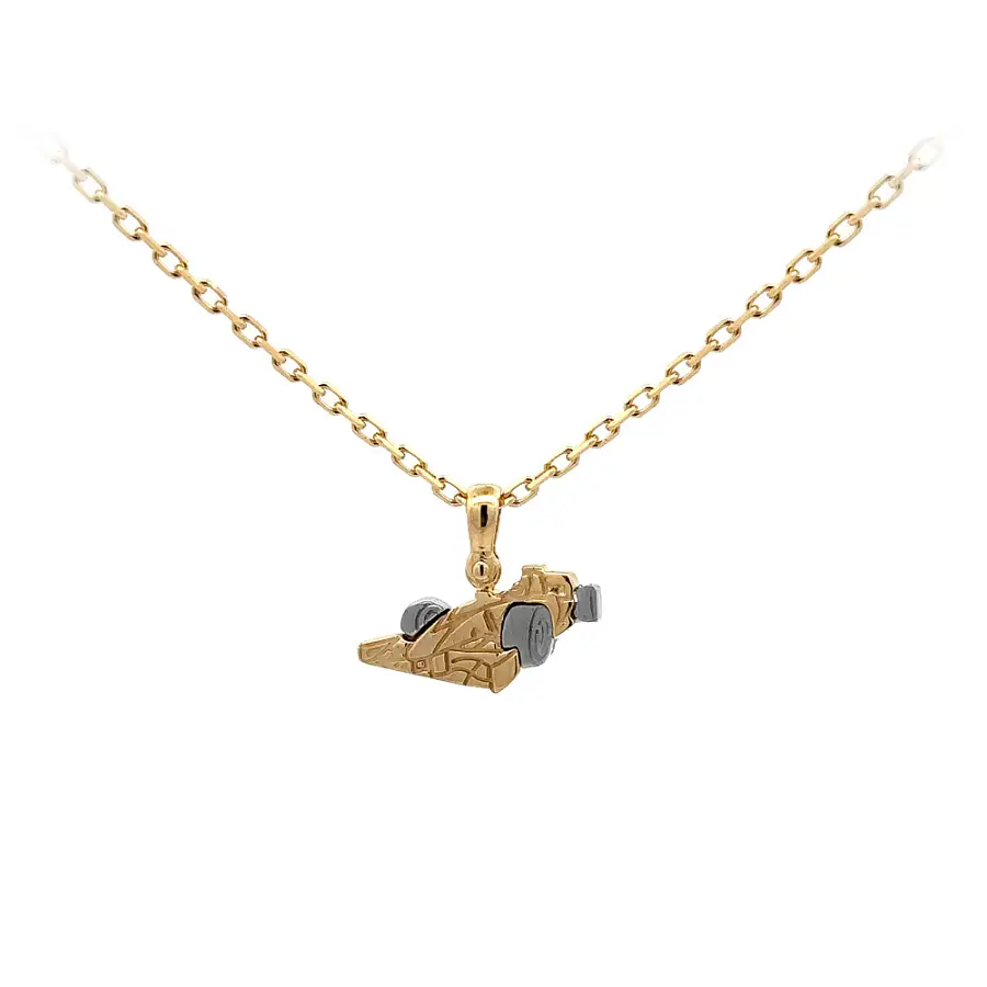 Кулон Формула 1 из комбинированного золота