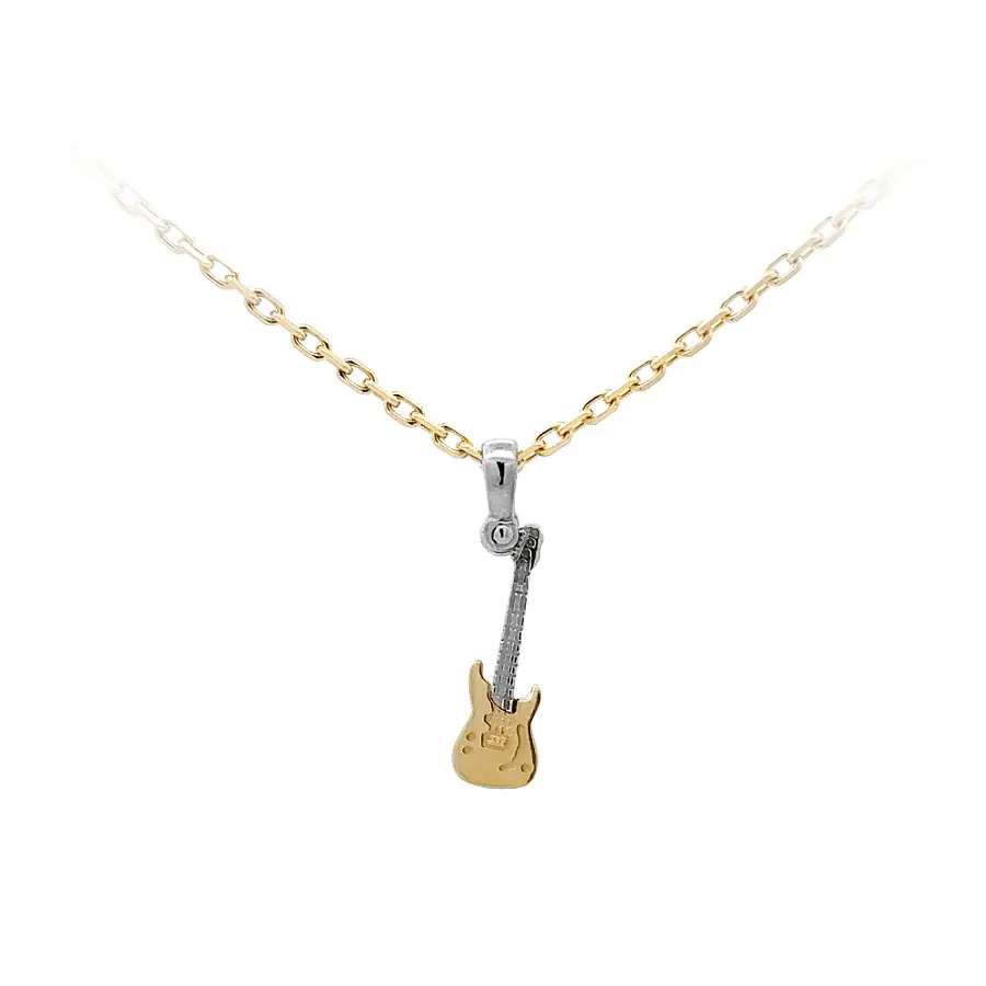 Подвеска Гитара из комбинированного золота