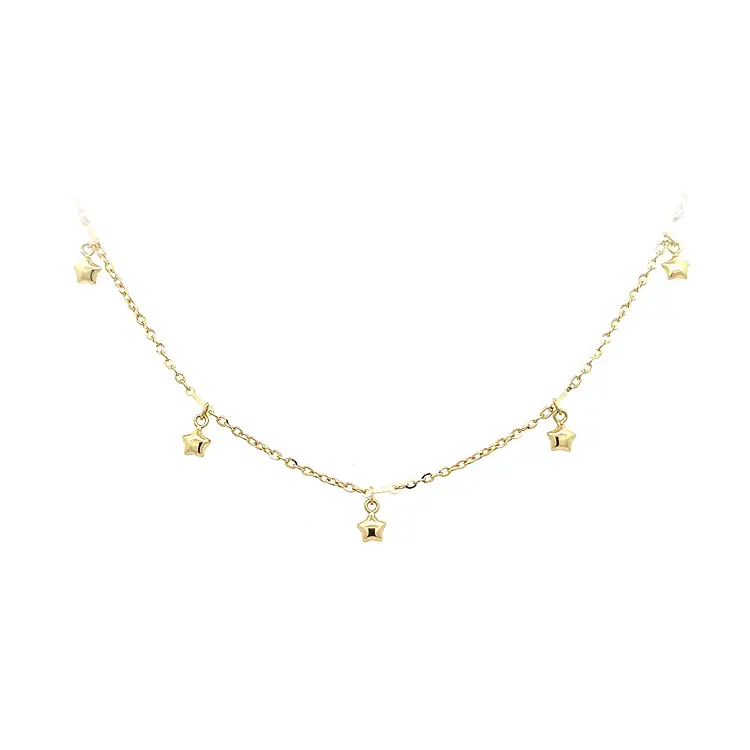 Золотое детское ожерелье Звезды