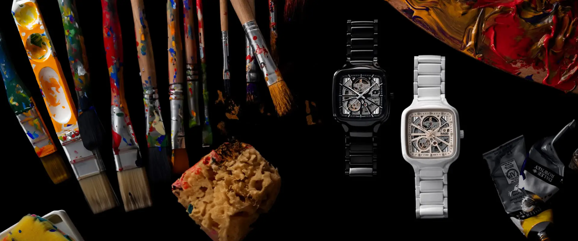 Керамические часы с бриллиантами Rado True Square Open Heart